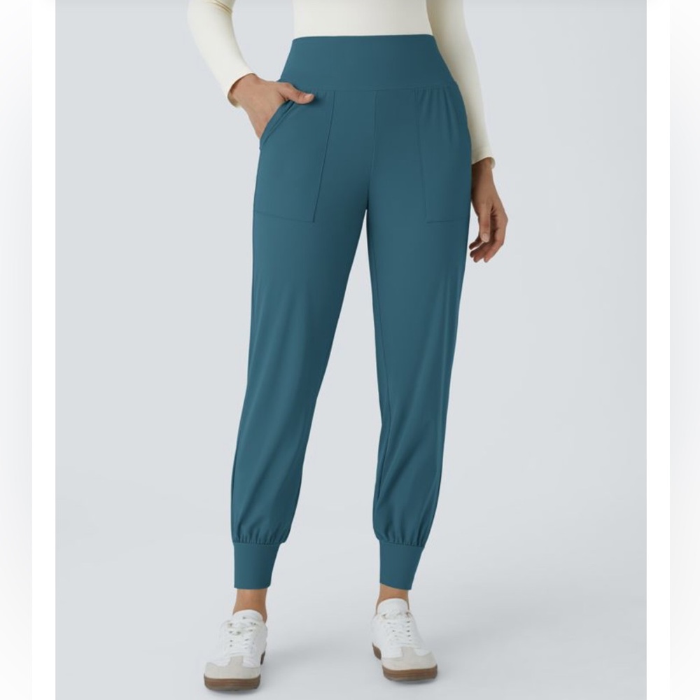 NWT Halara High Waisted Plain Pocket Casual Joggers in Dragonfly size XL Petite
